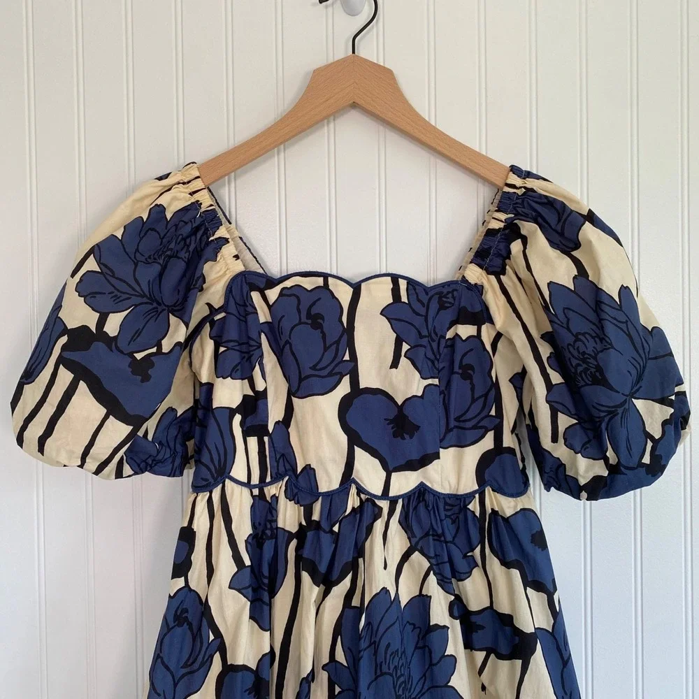 Entro Womens Puff Sleeve Coquette Floral Mini Dress Size S Kindle Garden Party - Picture 3 of 12